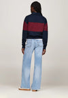 Tommy Jeans Womens Collared Relaxed Sweatshirt, Navy
