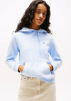 Tommy Jeans Flag Embroidered Hoodie, Sweet Blue