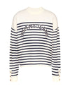 Tommy Jeans Striped Knit Jumper, Cream and Navy