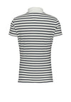 Tommy Jeans Logo Flag Striped Polo Shirt, White and Navy