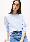Tommy Jeans Womens Flag Patch Sweatshirt, Sweet Blue