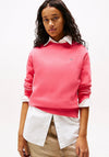 Tommy Jeans Womens Flag Patch Sweatshirt, Dark Pink