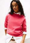 Tommy Jeans Womens Flag Patch Sweatshirt, Dark Pink