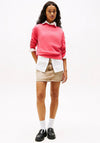 Tommy Jeans Womens Flag Patch Sweatshirt, Dark Pink