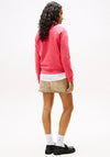 Tommy Jeans Womens Flag Patch Sweatshirt, Dark Pink