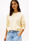 Tommy Jeans Womens Flag Patch Sweatshirt, Yellow