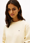 Tommy Jeans Womens Flag Patch Sweatshirt, Yellow