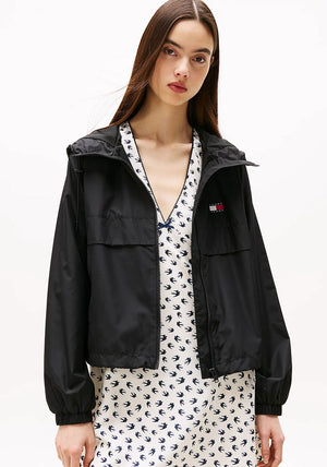 Tommy Jeans Water Resistant Windbreaker, Black