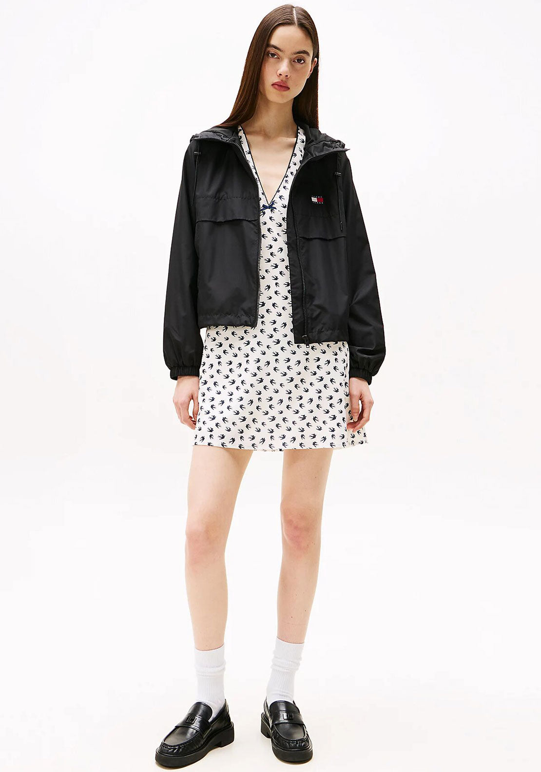 Tommy Jeans Water Resistant Windbreaker, Black