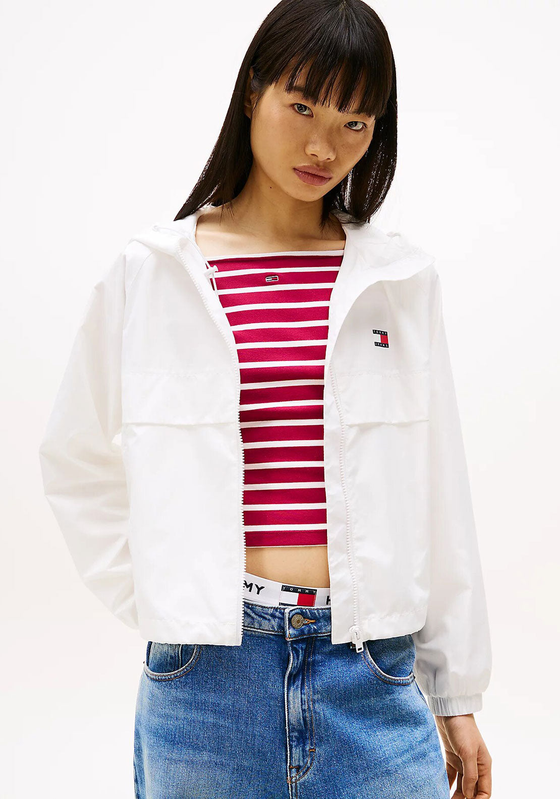 Tommy Jeans Water Resistant Windbreaker, White