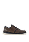 Tommy Bowe Negri Leather Trainers, Dark Fossil