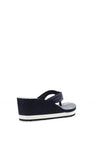 Tommy Hilfiger Womens Striped Wedge Beach Sandals, Navy