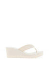 Tommy Hilfiger Womens Striped Wedge Beach Sandals, Ivory