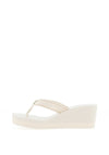 Tommy Hilfiger Womens Striped Wedge Beach Sandals, Ivory