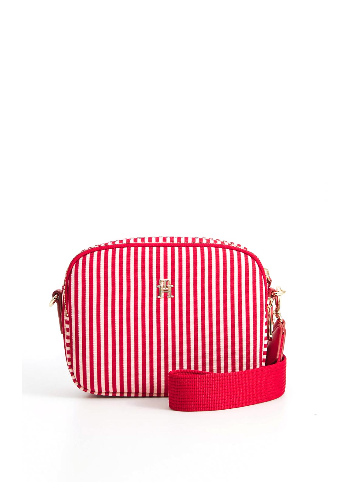 Tommy Hilfiger Poppy Summer Stripe Camera Crossbody Bag, Bright Red