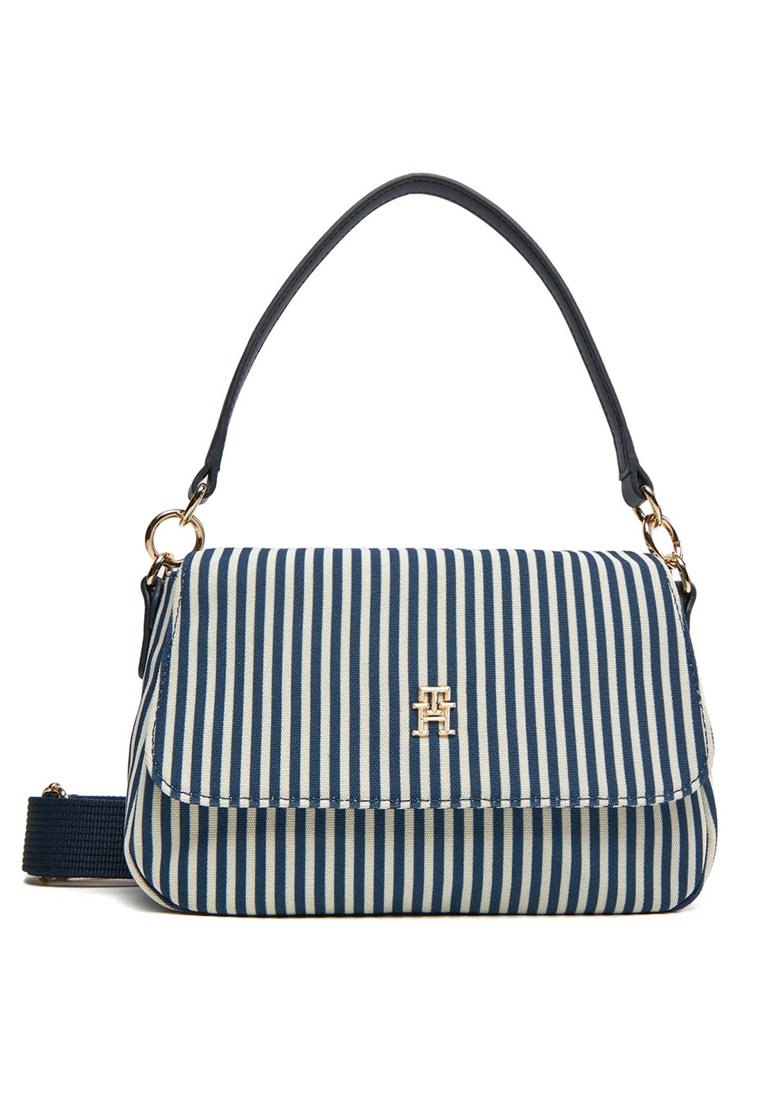 Tommy Hilfiger Poppy Canvas Stripe Convertible Crossbody Bag, Navy