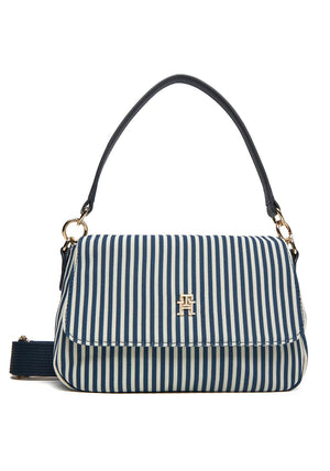 Tommy Hilfiger Poppy Canvas Stripe Convertible Crossbody Bag, Navy