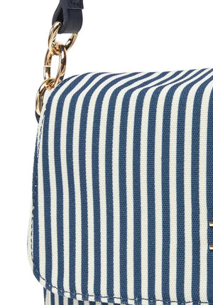 Tommy Hilfiger Poppy Canvas Stripe Convertible Crossbody Bag, Navy