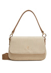 Tommy Hilfiger Poppy Canvas Stripe Convertible Crossbody Bag, Light Tan