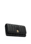 Tommy Hilfiger Monogram Quilted Large Flap Over Wallet, Black