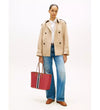 Tommy Hilfiger Monoplay Striped Tote Bag, Red