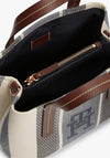 Tommy Hilfiger Small City Jacquard Satchel, Navy