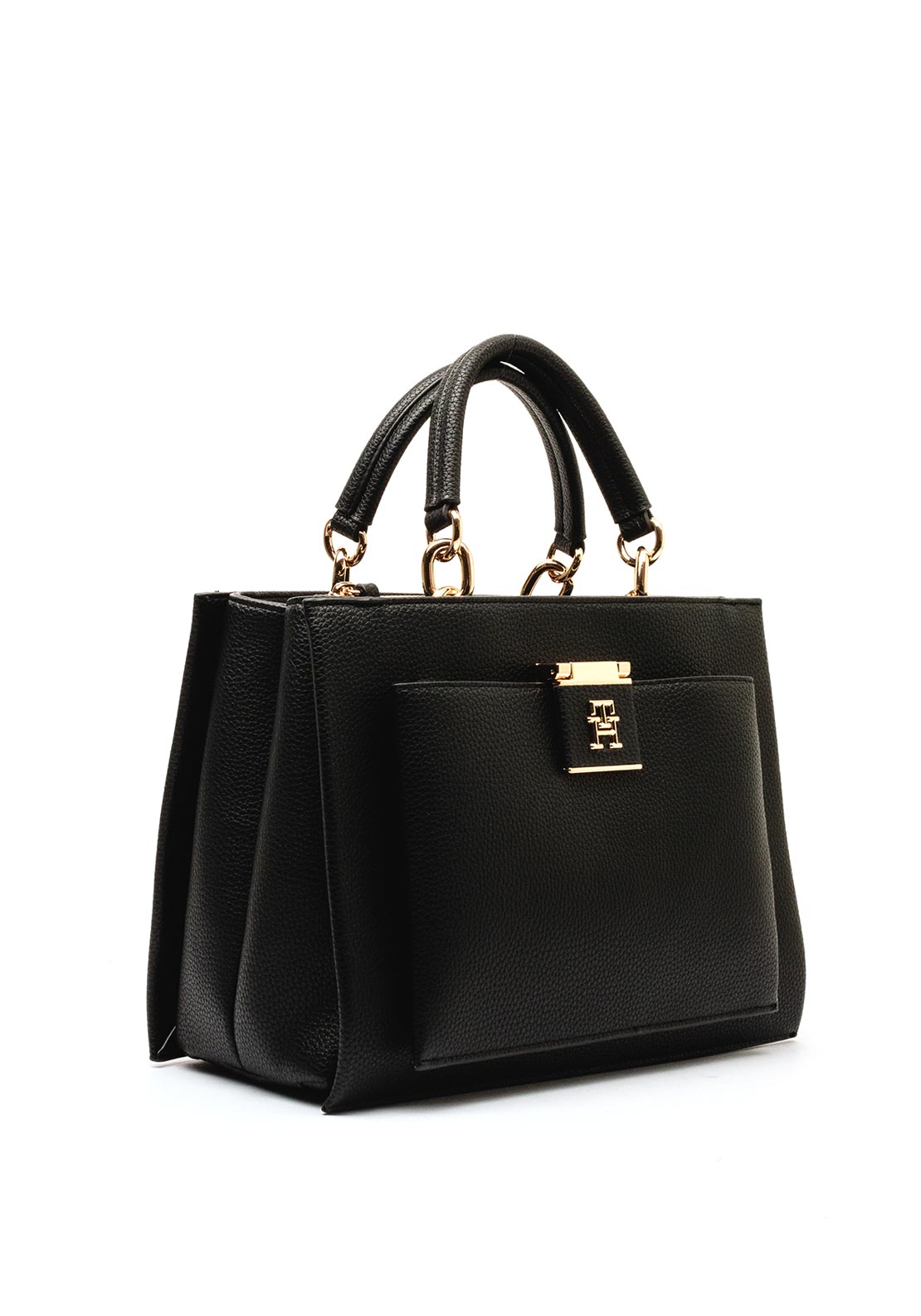 Tommy Hilfiger Logo Monogram Mini Tote Bag, Black