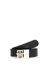 Tommy Hilfiger Monogram Reversible Buckle Leather Belt, Black