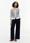 Tommy Hilfiger Striped Button Down Cardigan, Cream and Navy