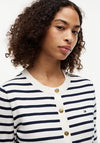 Tommy Hilfiger Striped Button Down Cardigan, Cream and Navy