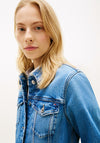 Tommy Hilfiger Flag Embroidery Slim Denim Jacket, Blue