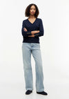 Tommy Hilfiger Gold Button Detail Jumper, Navy