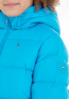 Tommy Hilfiger Boy Essential Padded Jacket With Hood, Cerulean Aqua