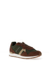 Tommy Hilfiger Icon Suede Mixed Texture Trainers Brown & Green