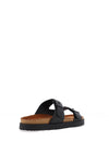 Tommy Hilfiger Pin Buckle Cork Midsole Leather Sandals, Black
