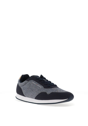 Tommy Hilfiger Mens Chambray Mix Trainers, Desert Sky