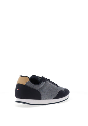 Tommy Hilfiger Mens Chambray Mix Trainers, Desert Sky