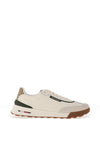 Tommy Hilfiger Retro Mixed Texture Trainers, Ecru & Green