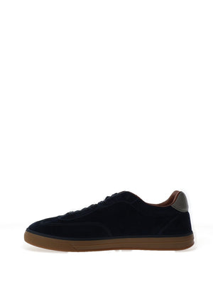 Tommy Hilfiger New York Label Luxe Suede Trainers, Navy Blue