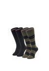 Tommy Hilfiger 2 Pair Classic Barstipe Socks, Army Green & Navy
