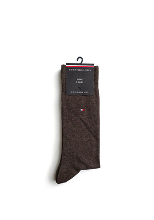 Tommy Hilfiger 2 Pack Classic Socks, Oak Brown