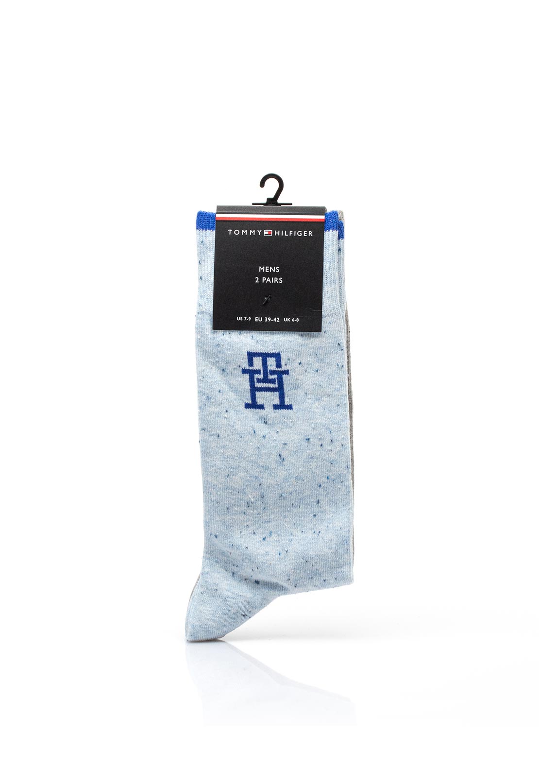Tommy Hilfiger 2 Pack TH Monogram Socks, Light Blue
