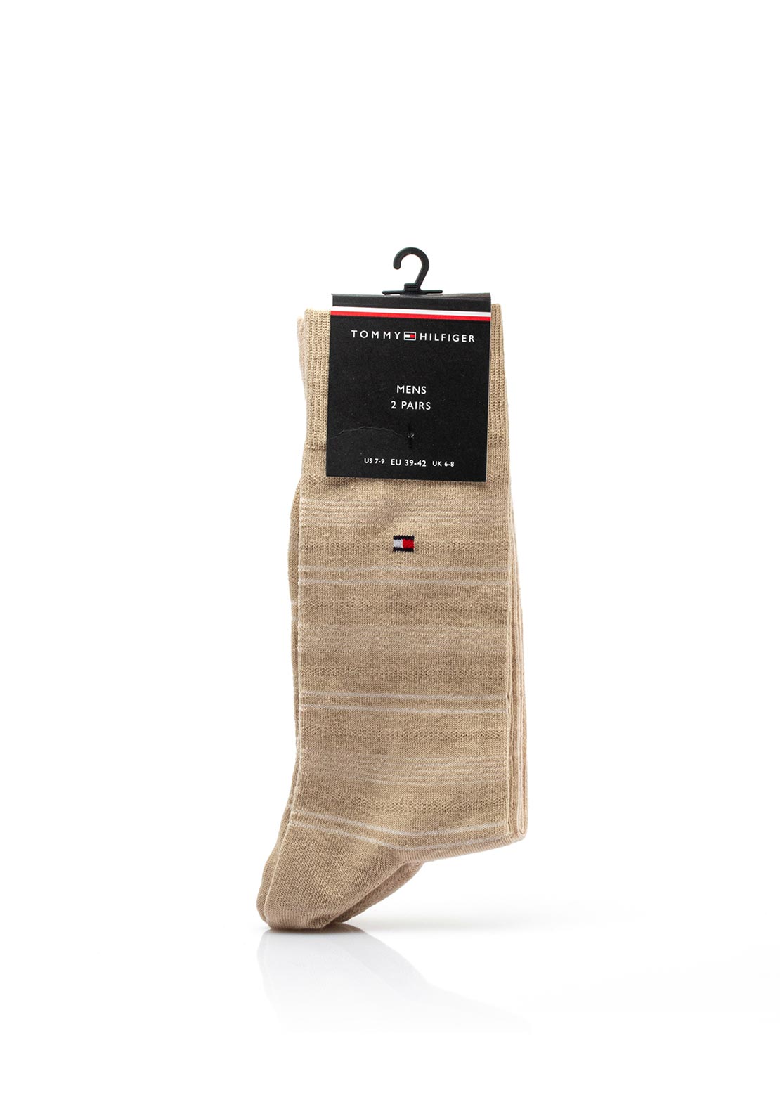 Tommy Hilfiger 2 Pack Multi Stripe Socks, Sand