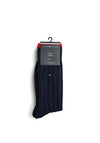 Tommy Hilfiger 2 Pack Ribbed Socks, Navy