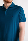 Tommy Hilfiger Essential Flag Embroidery Polo Shirt, Midnight Turquoise