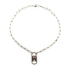 Tommy Hilfiger Womens TH Monogram Linked Long Necklace, Silver
