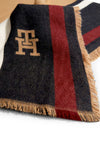 Tommy Hilfiger Womens Large Square Scarf, Camel Multi