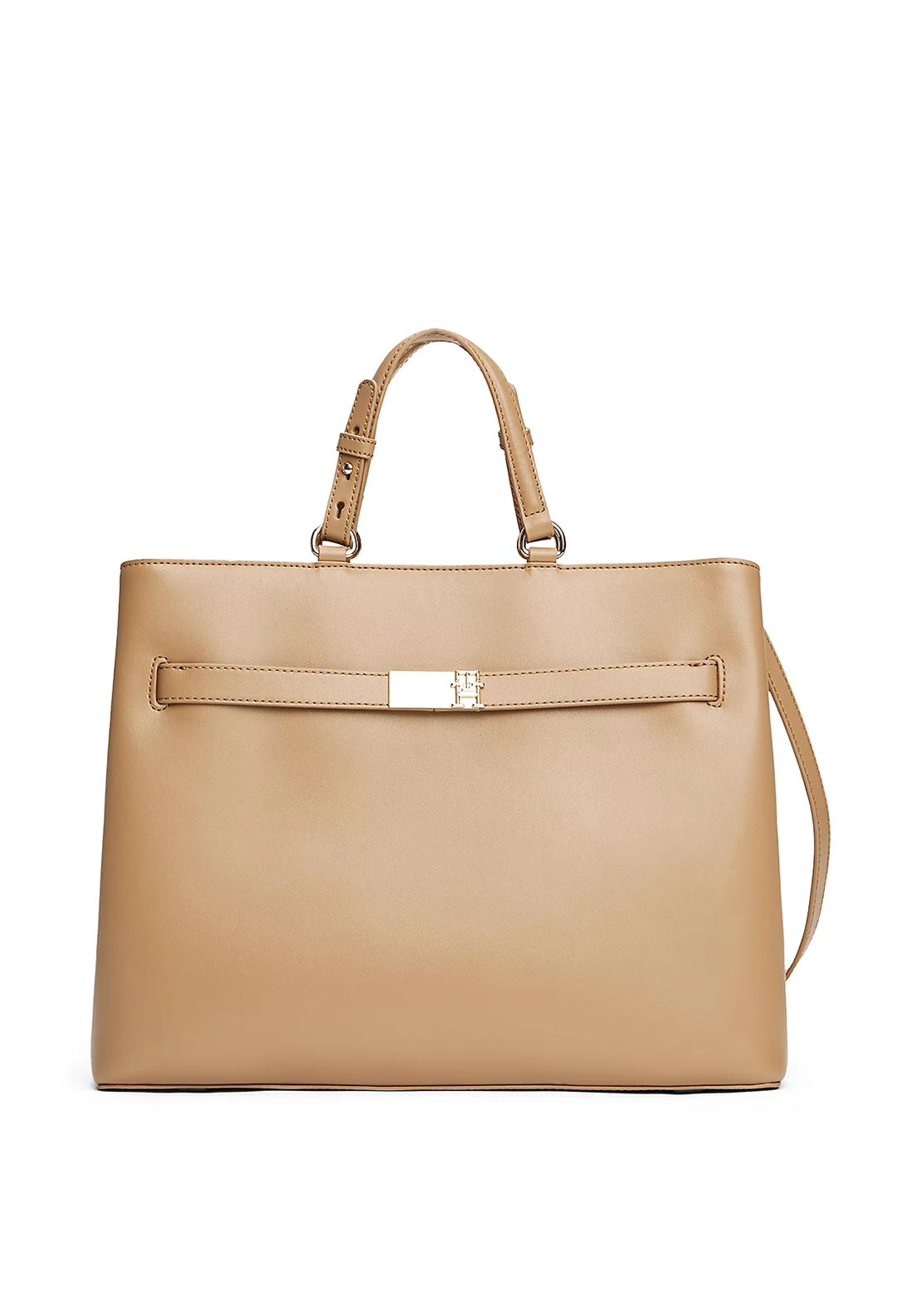 Tommy Hilfiger Heritage Satchel Crossbody Bag, Light Tan