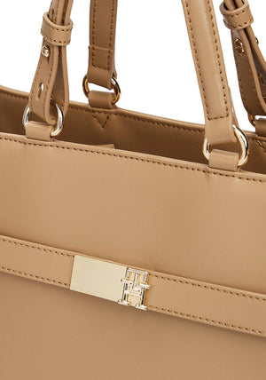 Tommy Hilfiger Heritage Satchel Crossbody Bag, Light Tan