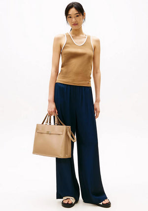 Tommy Hilfiger Heritage Satchel Crossbody Bag, Light Tan